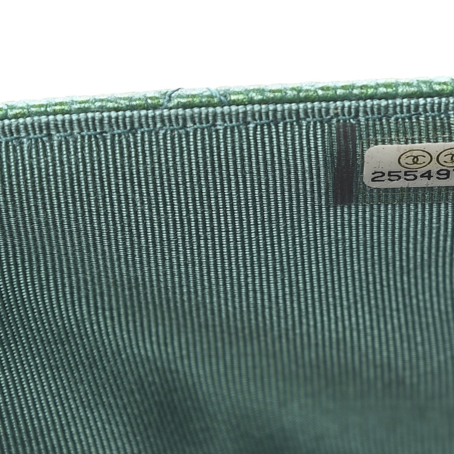 Metallic Caviar Quilted Wallet On Chain WOC Green