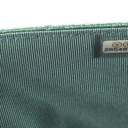 Chanel Metallic Caviar Quilted Wallet On Chain WOC Green 8 of 12