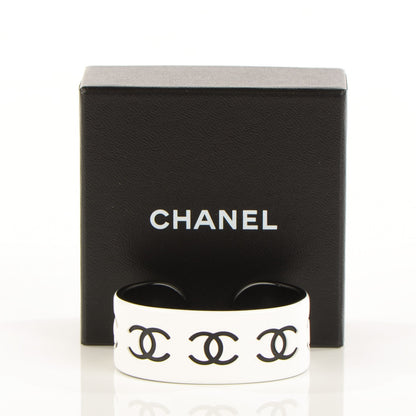 Chanel Resin CC Narrow Cuff Black White 5 of 5