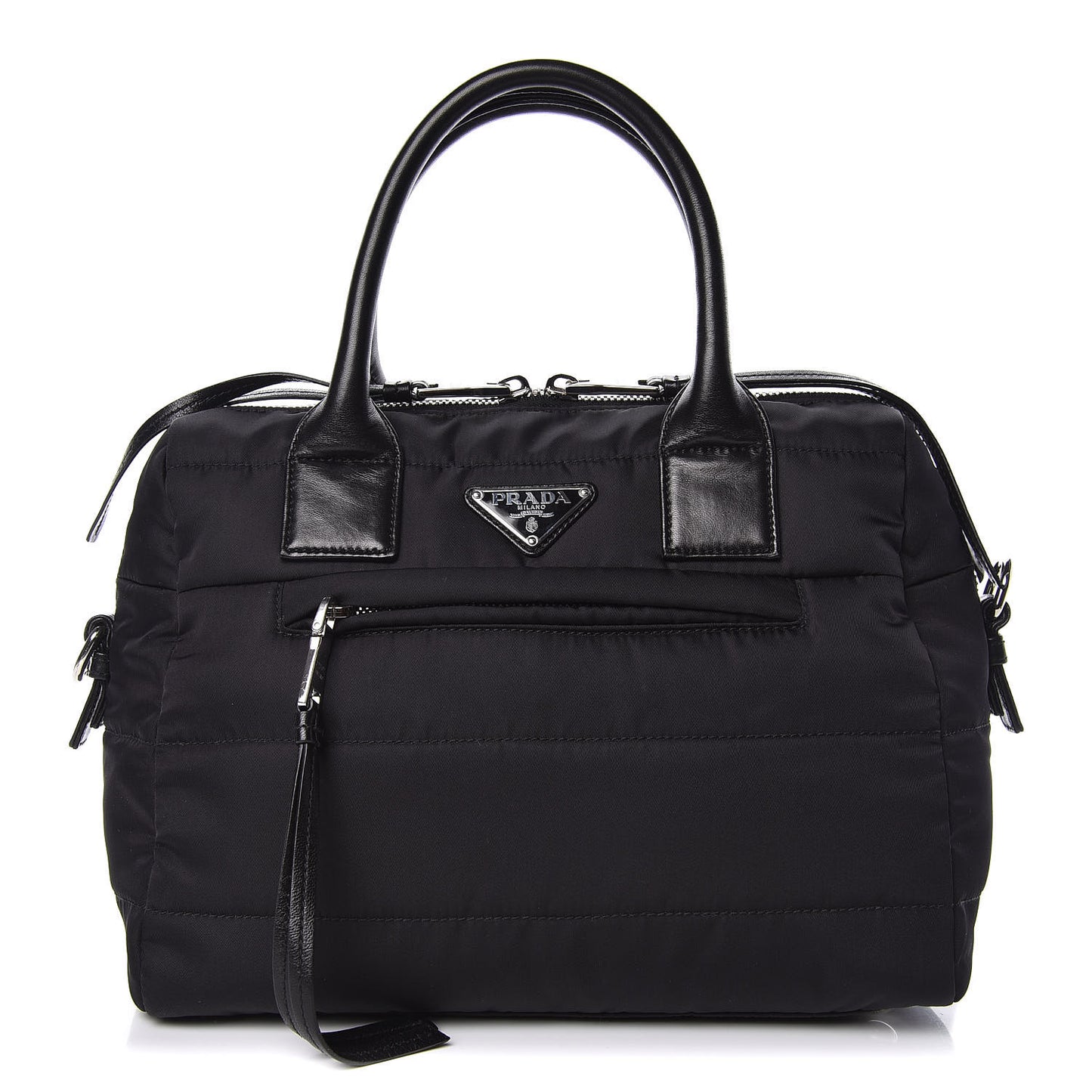 Nylon Tessuto Quilted Bowler Black