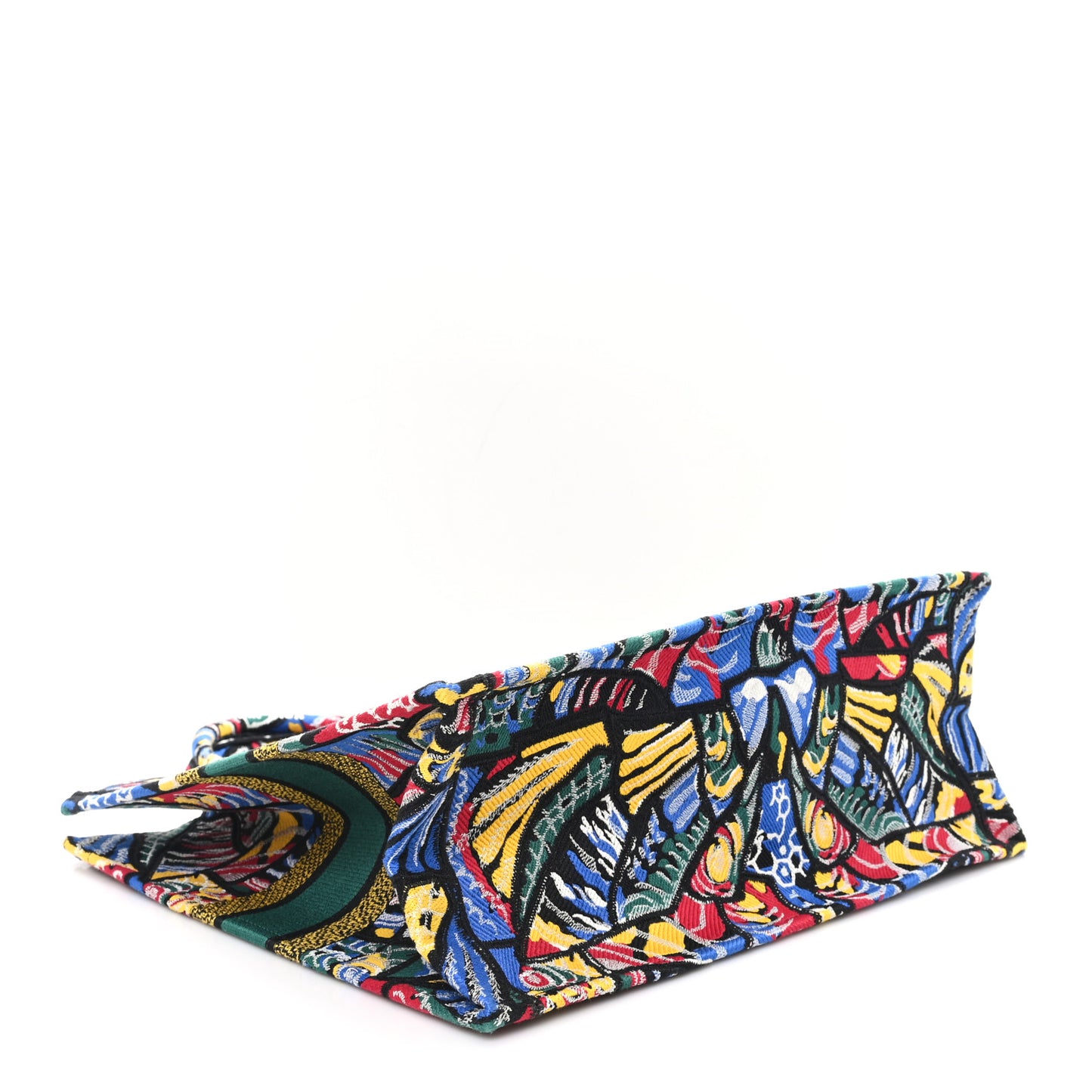 Canvas Embroidered Butterfly Book Tote Black Multicolor