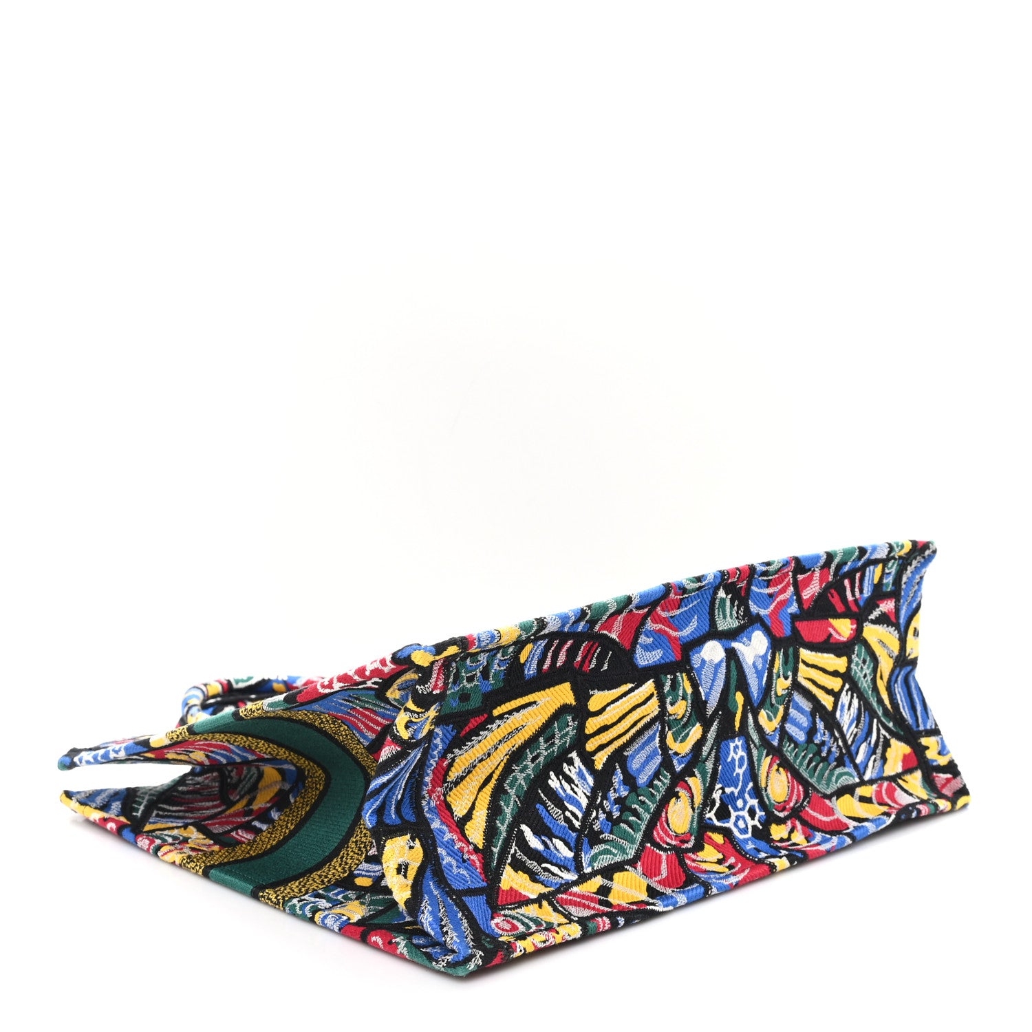 Christian Dior Canvas Embroidered Butterfly Book Tote Black Multicolor 4 of 10