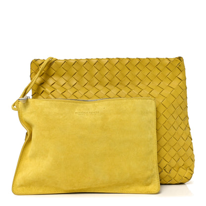 Bottega Veneta Nappa Intrecciato Fold Clutch Lemon 3 of 8