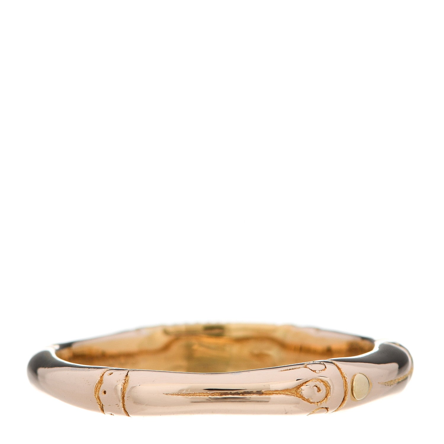 John Hardy 18K Yellow Gold Diamond Bamboo Slim Band Ring 56 7.5 3 of 5
