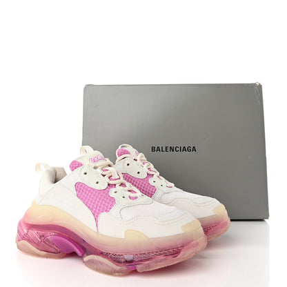 Balenciaga Fabric Mesh Clear Sole Womens Triple S Sneakers 38 White Pink 11 of 11