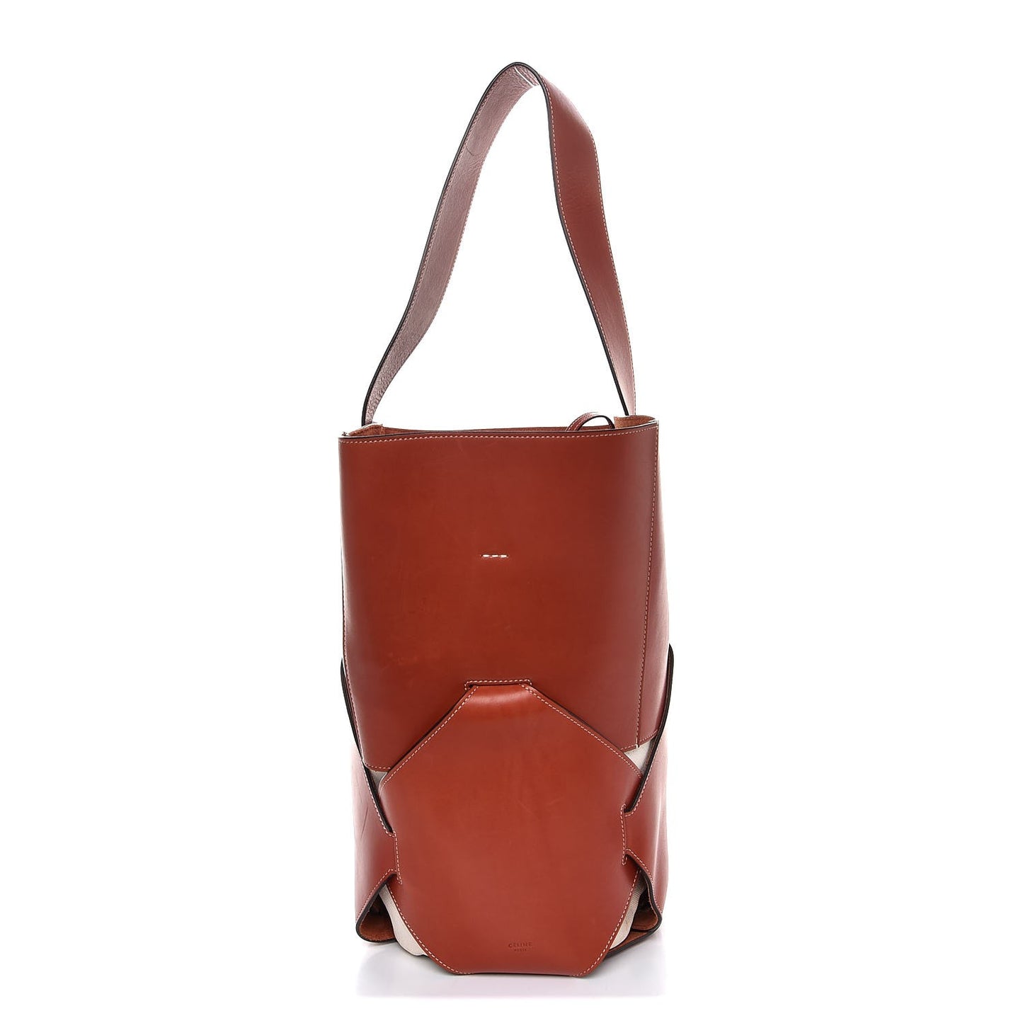 Natural Calfskin Large Holdall Shoulder Bag Brick