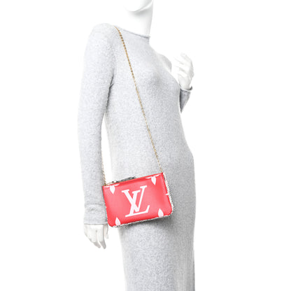Louis Vuitton Monogram Giant Double Zip Pochette Rouge 2 of 12