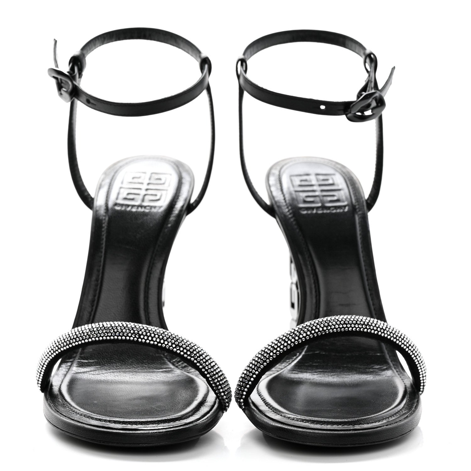 Givenchy Smooth Nappa Crystal G Cube 105mm Sandals 38.5 Black Silvery 2 of 8