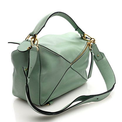 Loewe Calfskin Medium Puzzle Bag Sea Water Green 3 of 9
