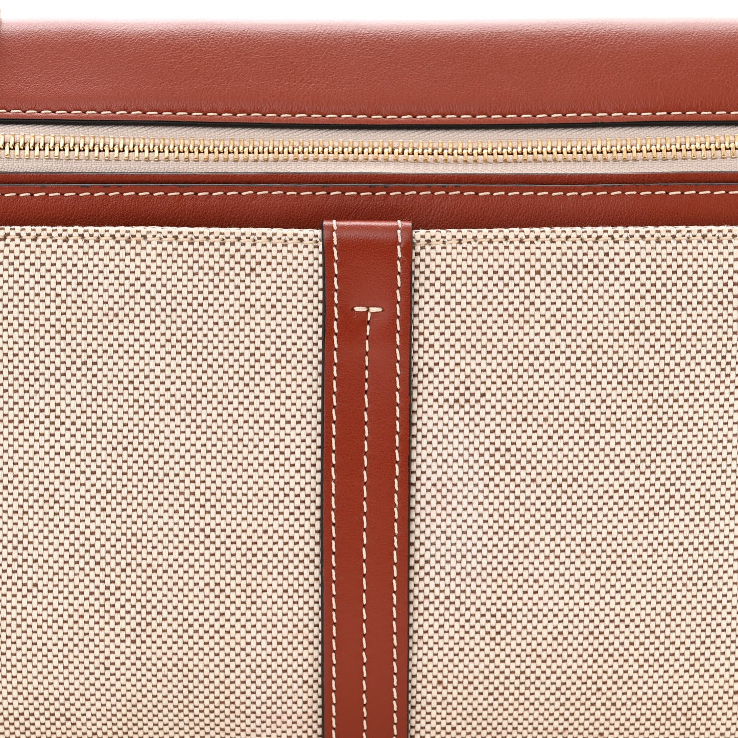 Cotton Calfskin Woody Belt Bag Beige Brown