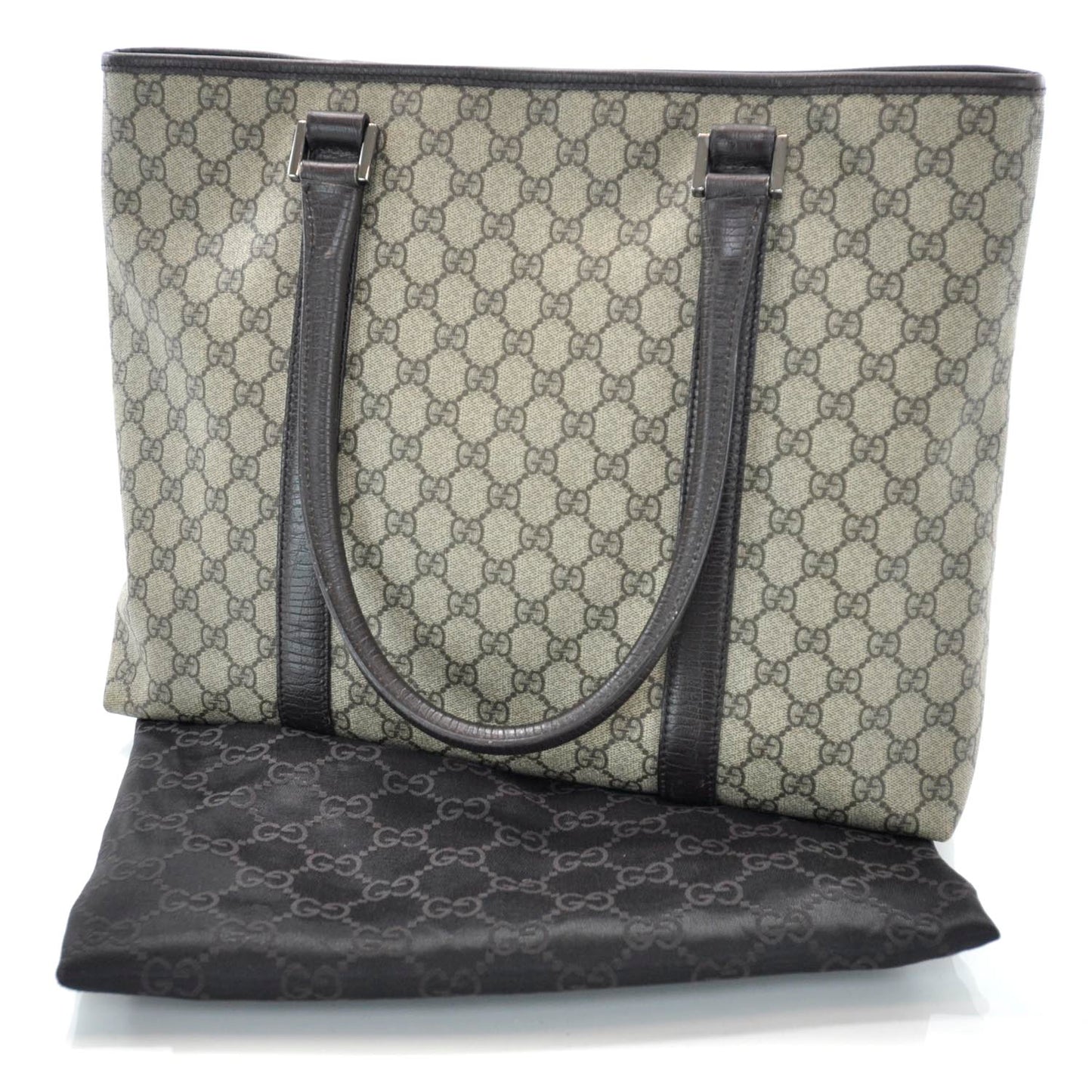 GG Plus Monogram Medium Joy Tote Dark Brown