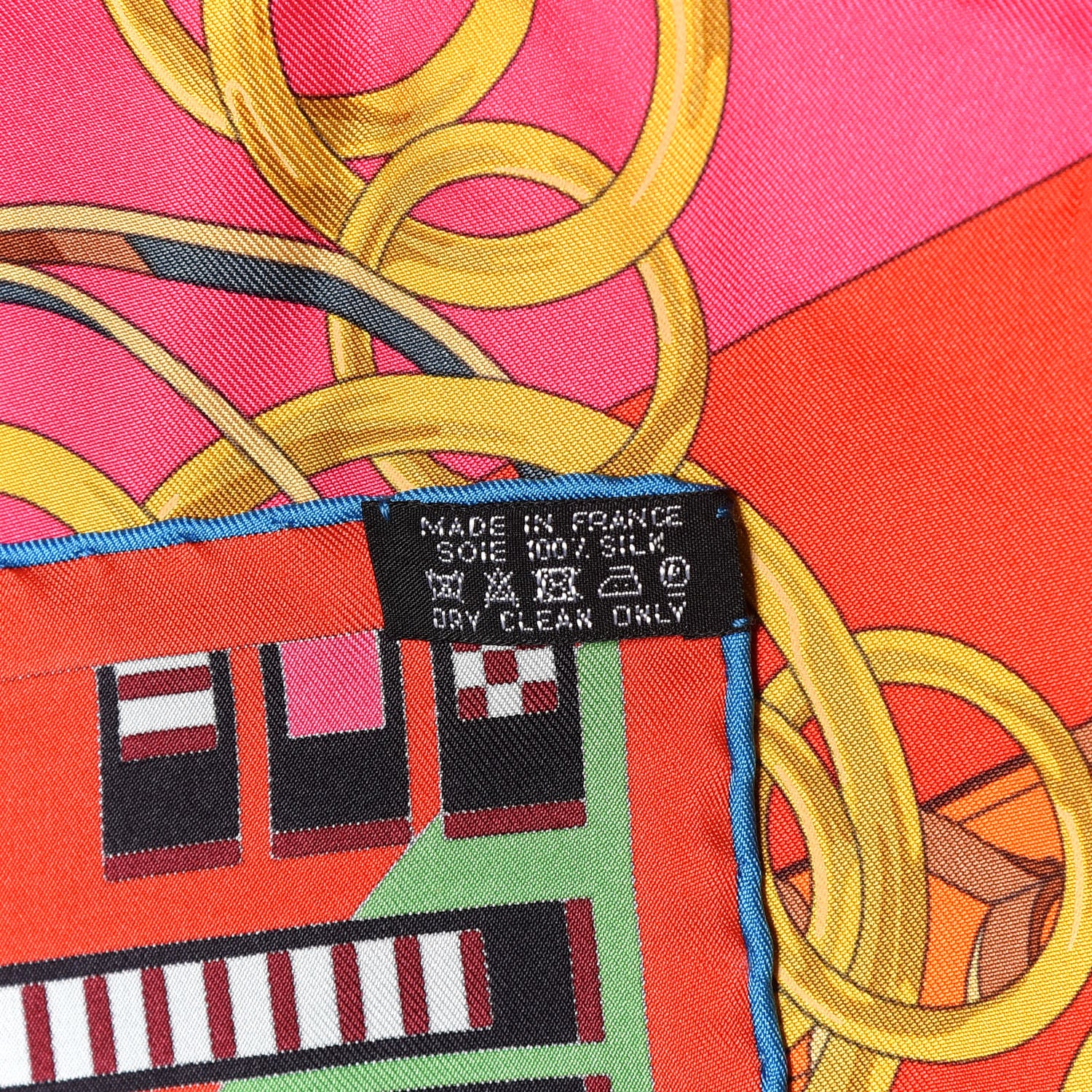 Hermes Silk Brides Et Gris Gris Scarf 90 Rose Vif Cobalt Vert 2 of 5