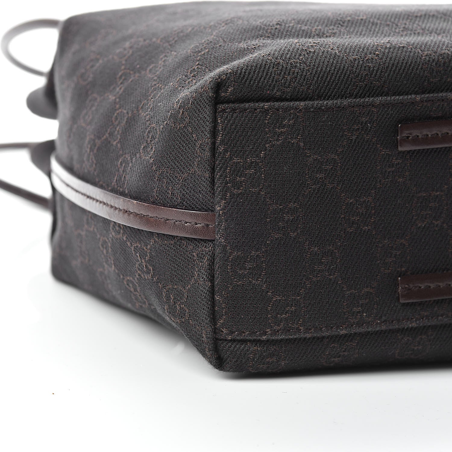 Gucci Denim Monogram Tote Dark Brown 10 of 12