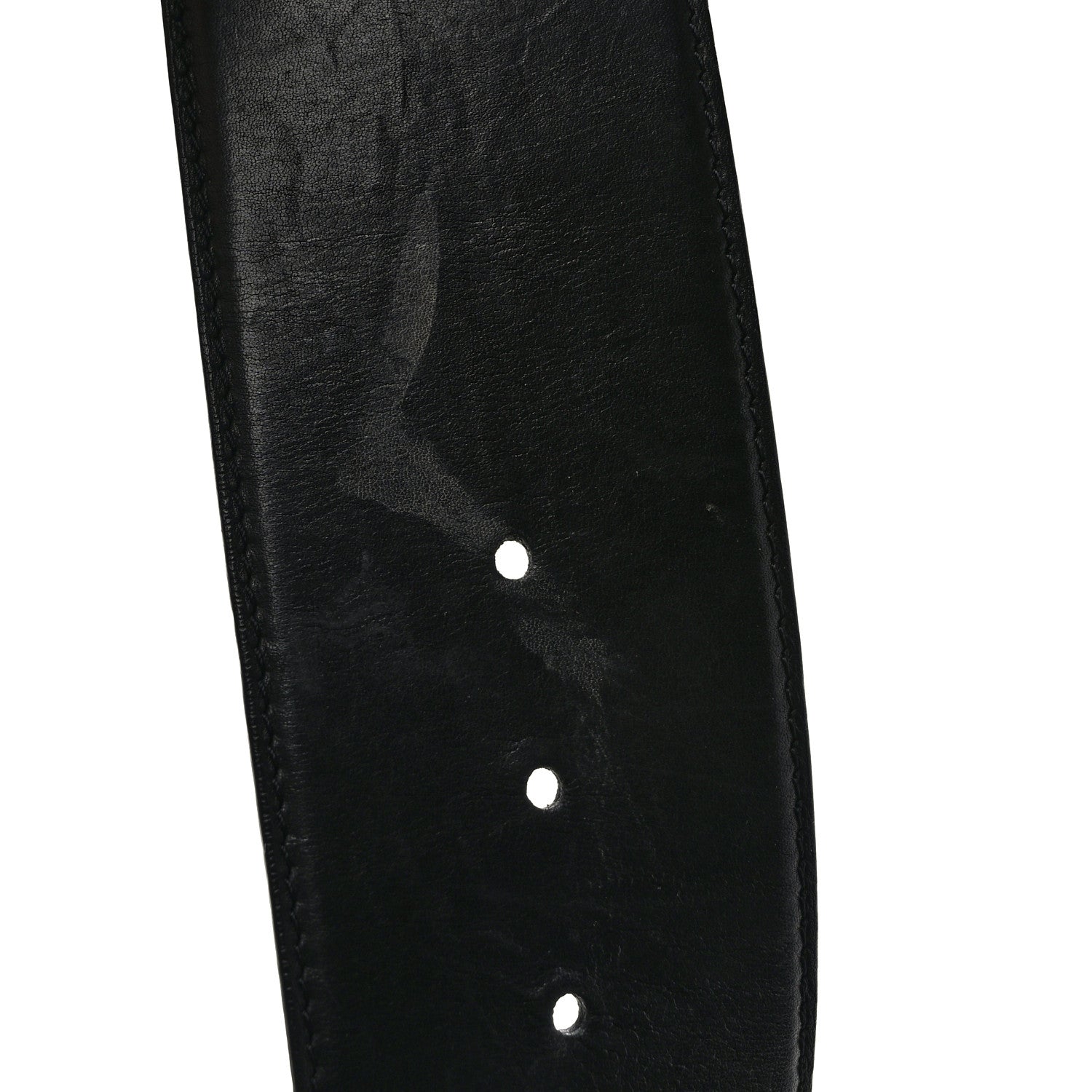 Louis Vuitton Calfskin LV Initiales Clous Belt 75 30 Black Gold 5 of 6
