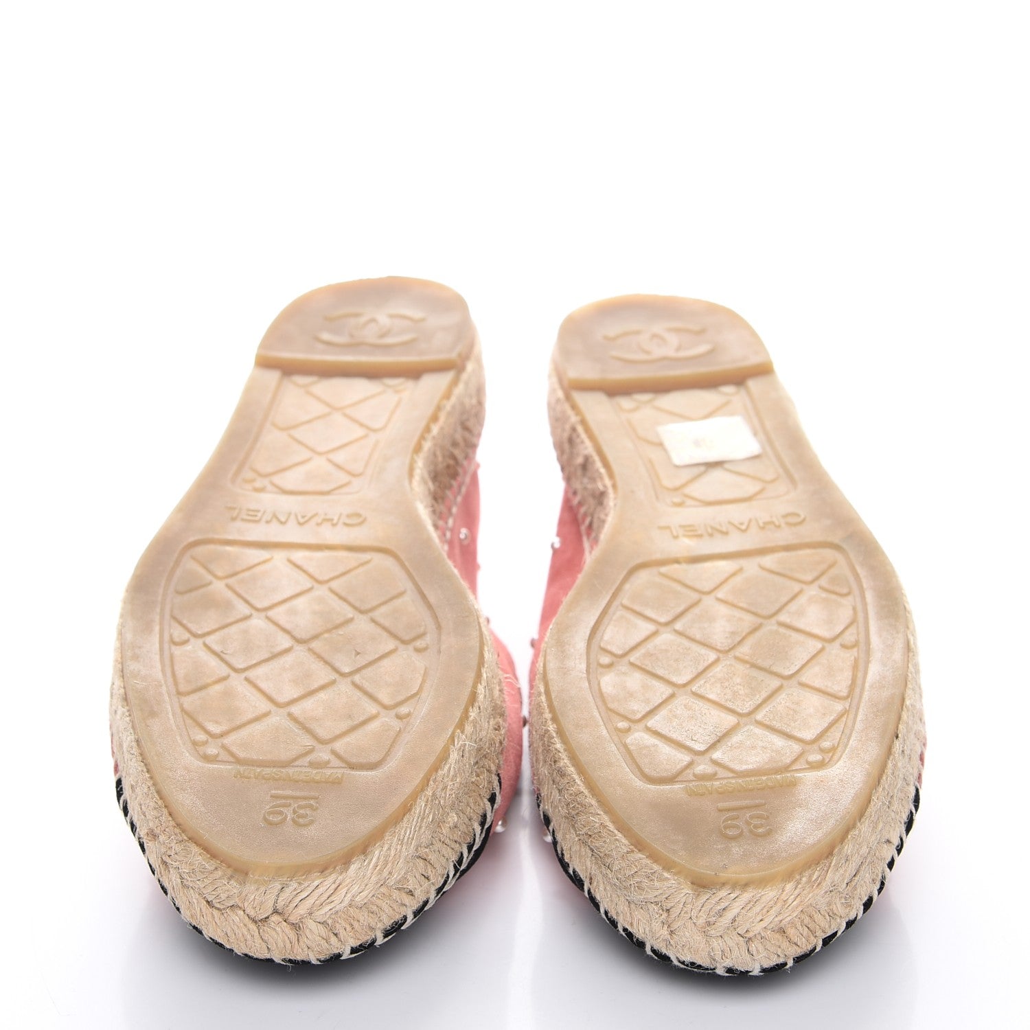 Chanel Suede Pearl CC Espadrilles 39 Pink 5 of 11