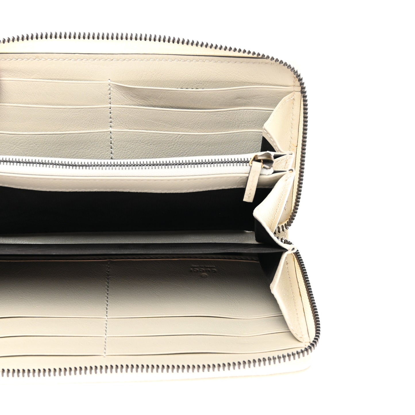 Wonka Grain Calfskin Diana Zip Around Continental Wallet Mystic White