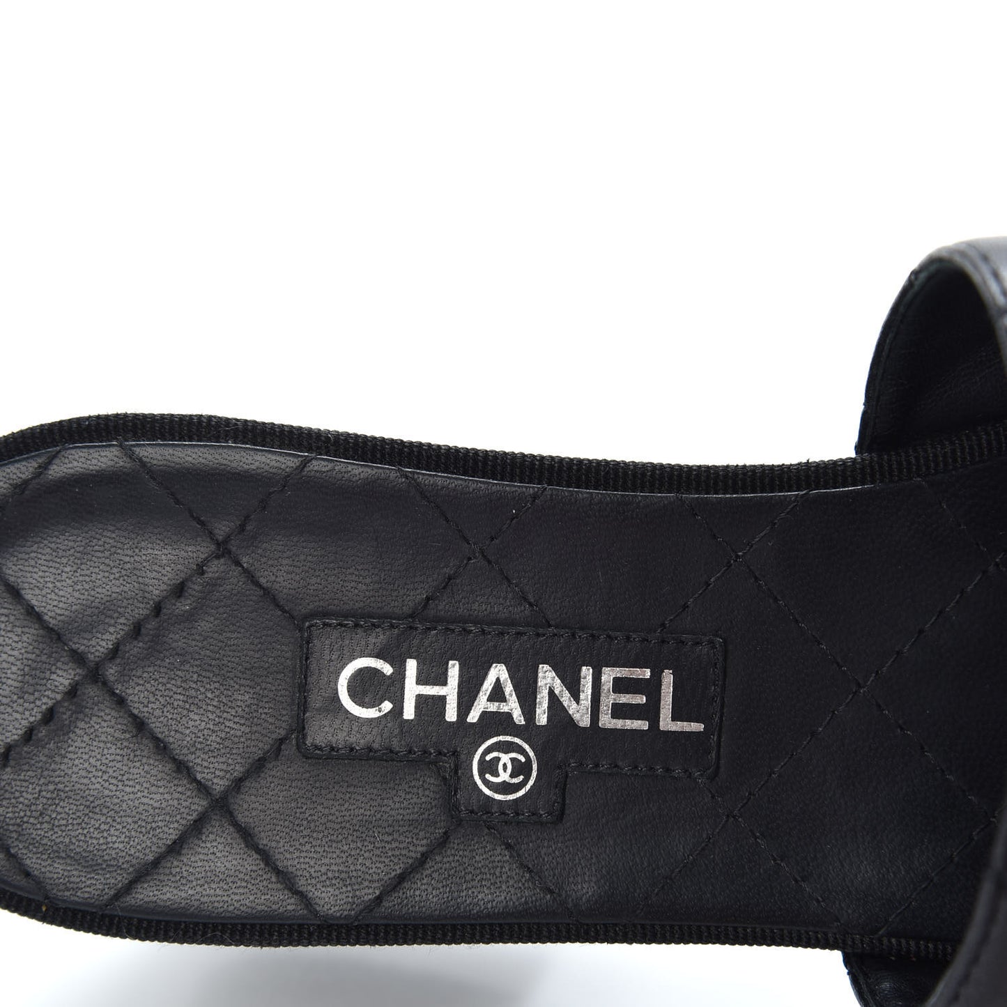 Lambskin Quilted Wooden Mules 38.5 Black