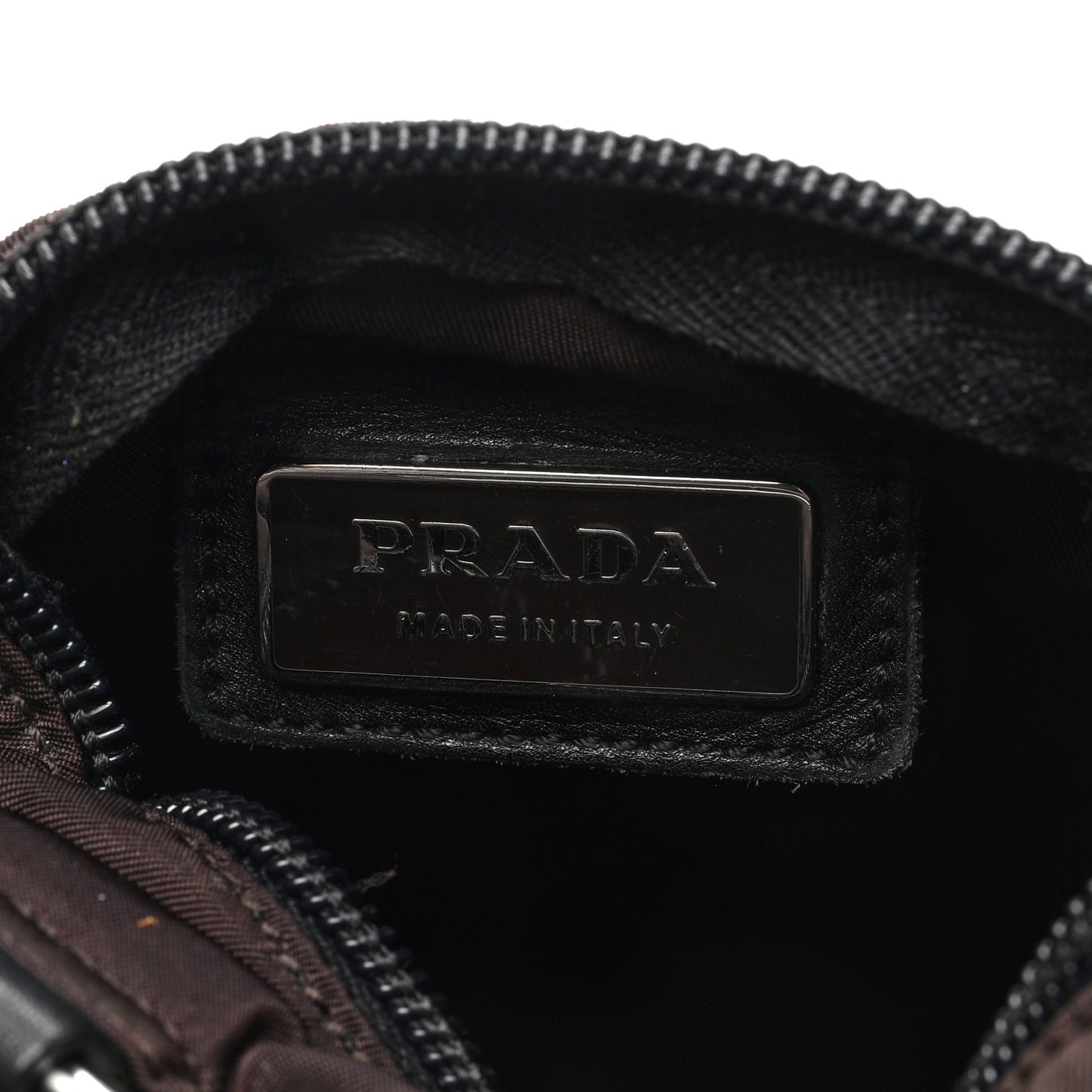 Tessuto Nylon Small Flat Messenger Bag Brown