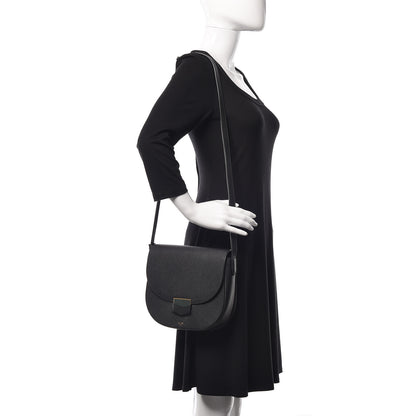 Celine Grained Calfskin Compact Trotteur Black 2 of 9