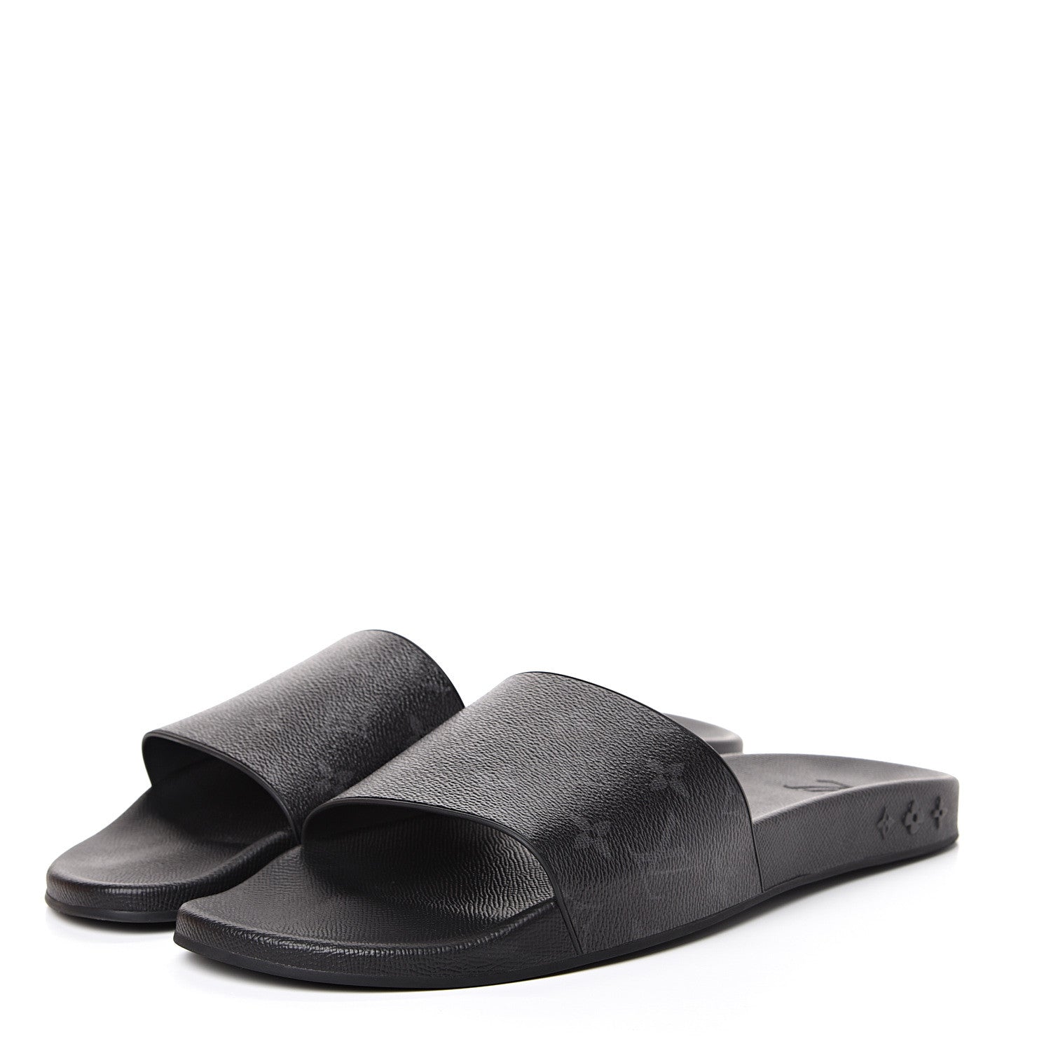 Louis Vuitton Rubber Monogram Eclipse Mens Waterfront Mules 12 Black 3 of 9