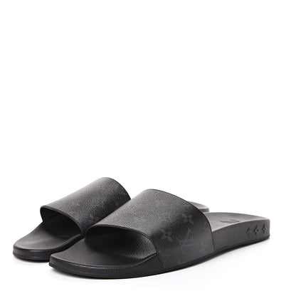 Louis Vuitton Rubber Monogram Eclipse Mens Waterfront Mules 12 Black 3 of 9