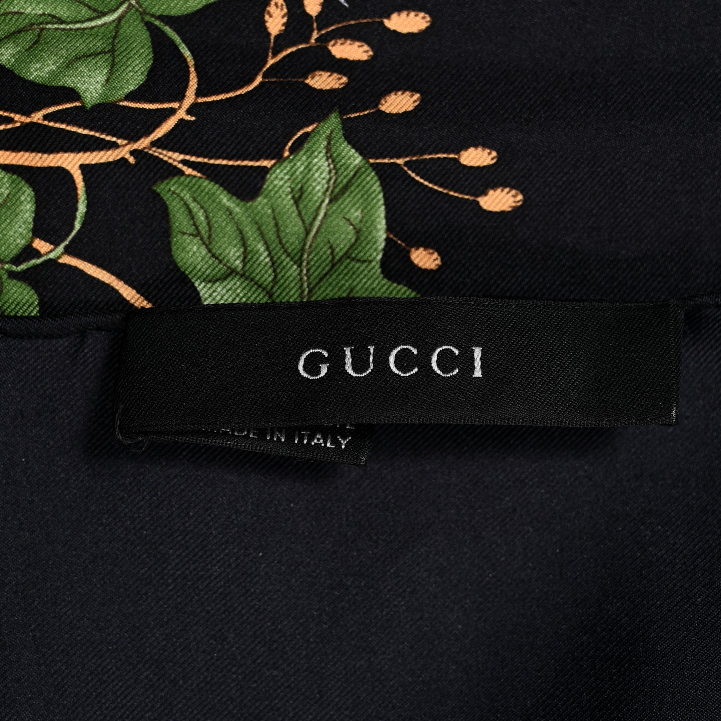 Silk Twill Flora Beauty Square Scarf Black