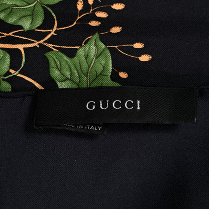 Gucci Silk Twill Flora Beauty Square Scarf Black 3 of 6