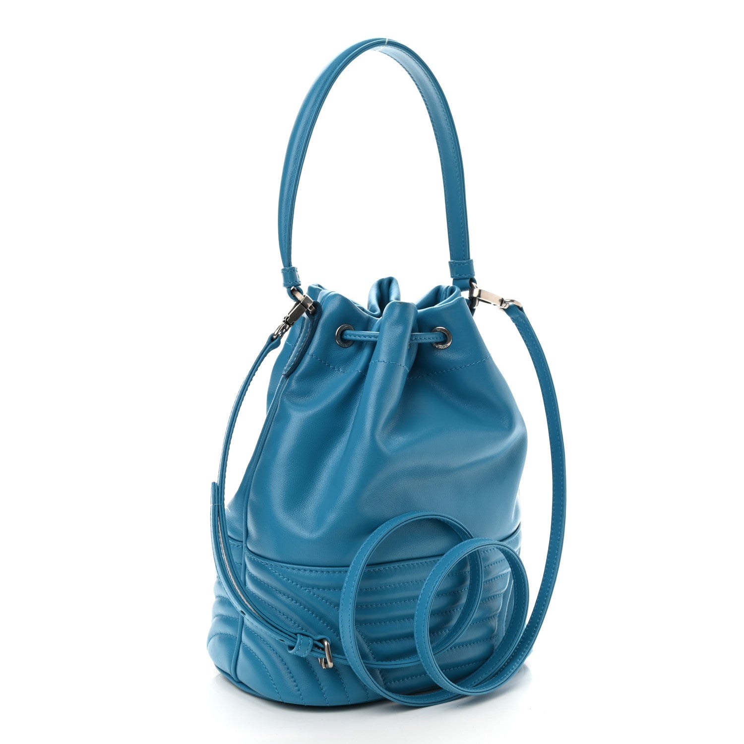 Prada Soft Calfskin Impunture Diagramme Bucket Bag 3 of 9