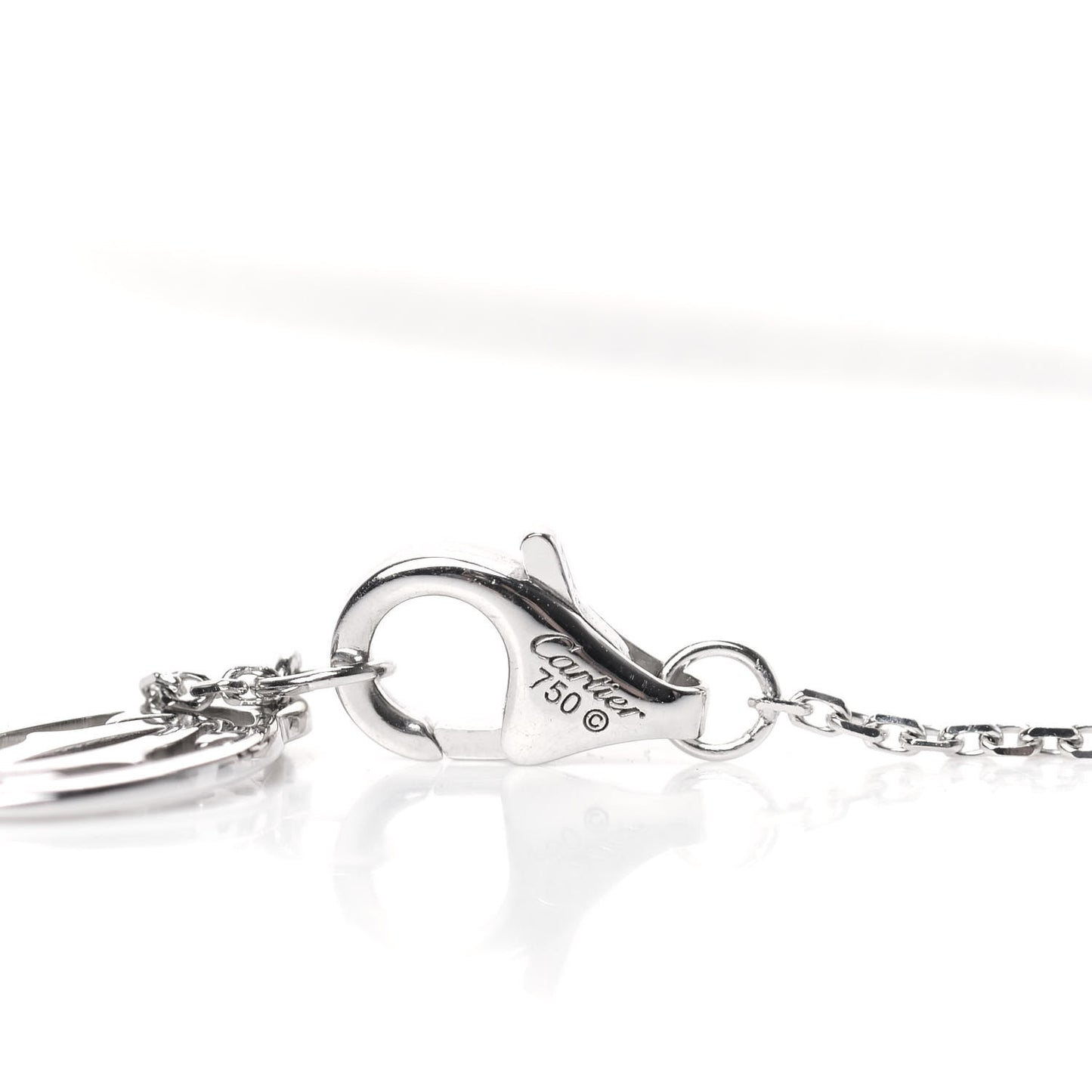 18K White Gold Diamond Symbols Cross Pendant Necklace