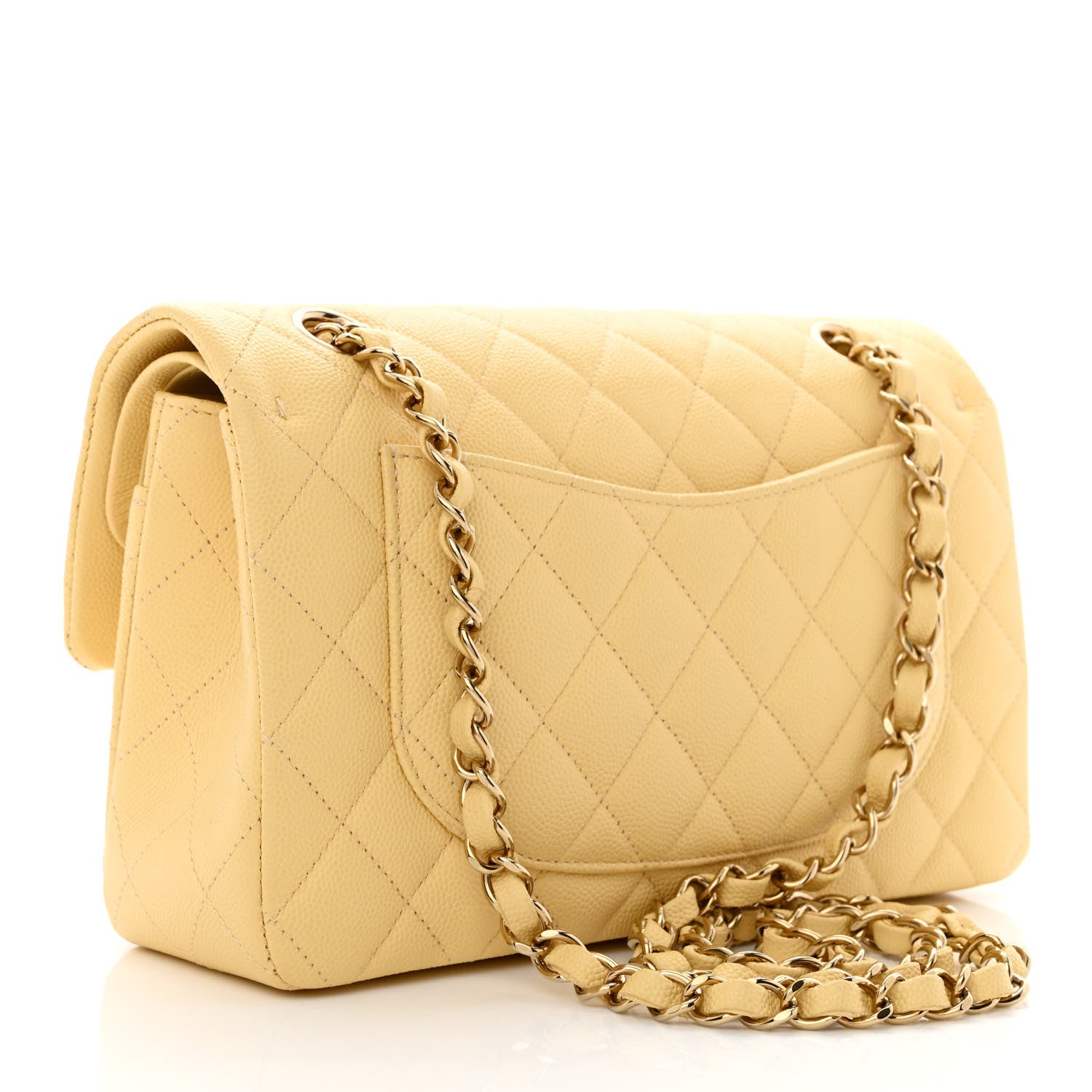 Chanel Caviar Quilted Small Double Flap Yellow 3 of 10