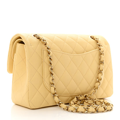 Chanel Caviar Quilted Small Double Flap Yellow 3 of 10