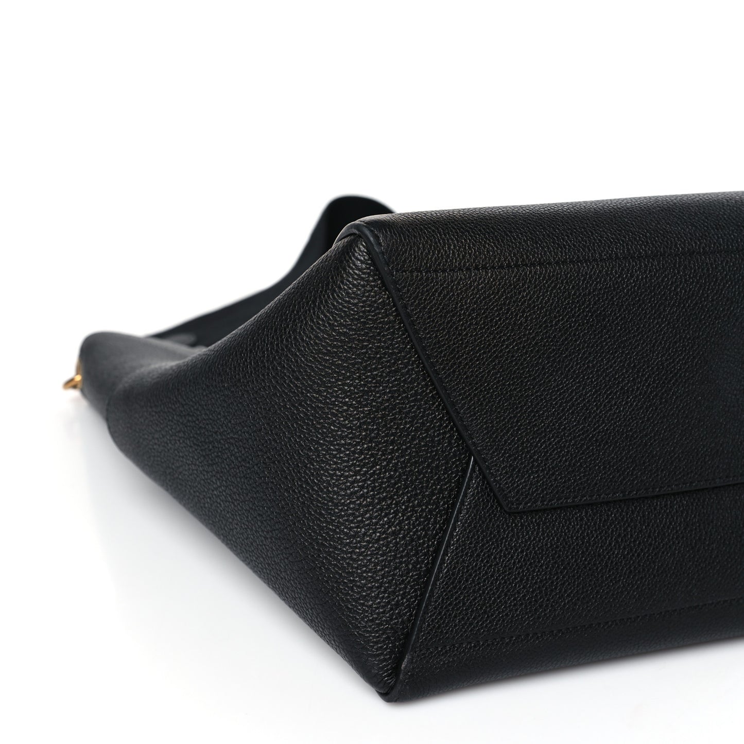 Soft Grained Calfskin Sangle Bucket Bag Black