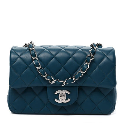 Chanel Lambskin Quilted Mini Rectangular Flap Dark Blue 1 of 7