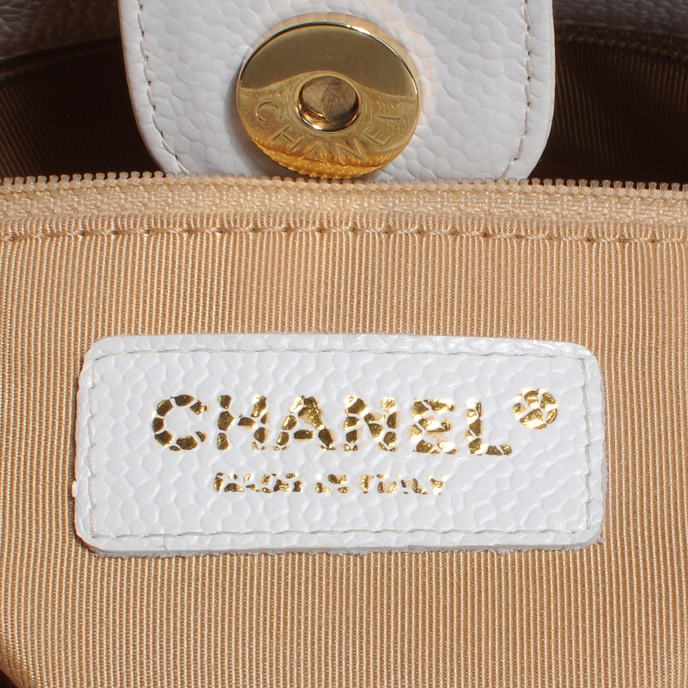 Chanel Caviar Petit Shopping Tote PST White 6 of 7