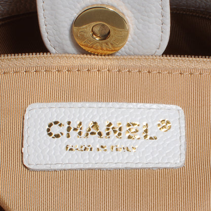 Chanel Caviar Petit Shopping Tote PST White 6 of 7