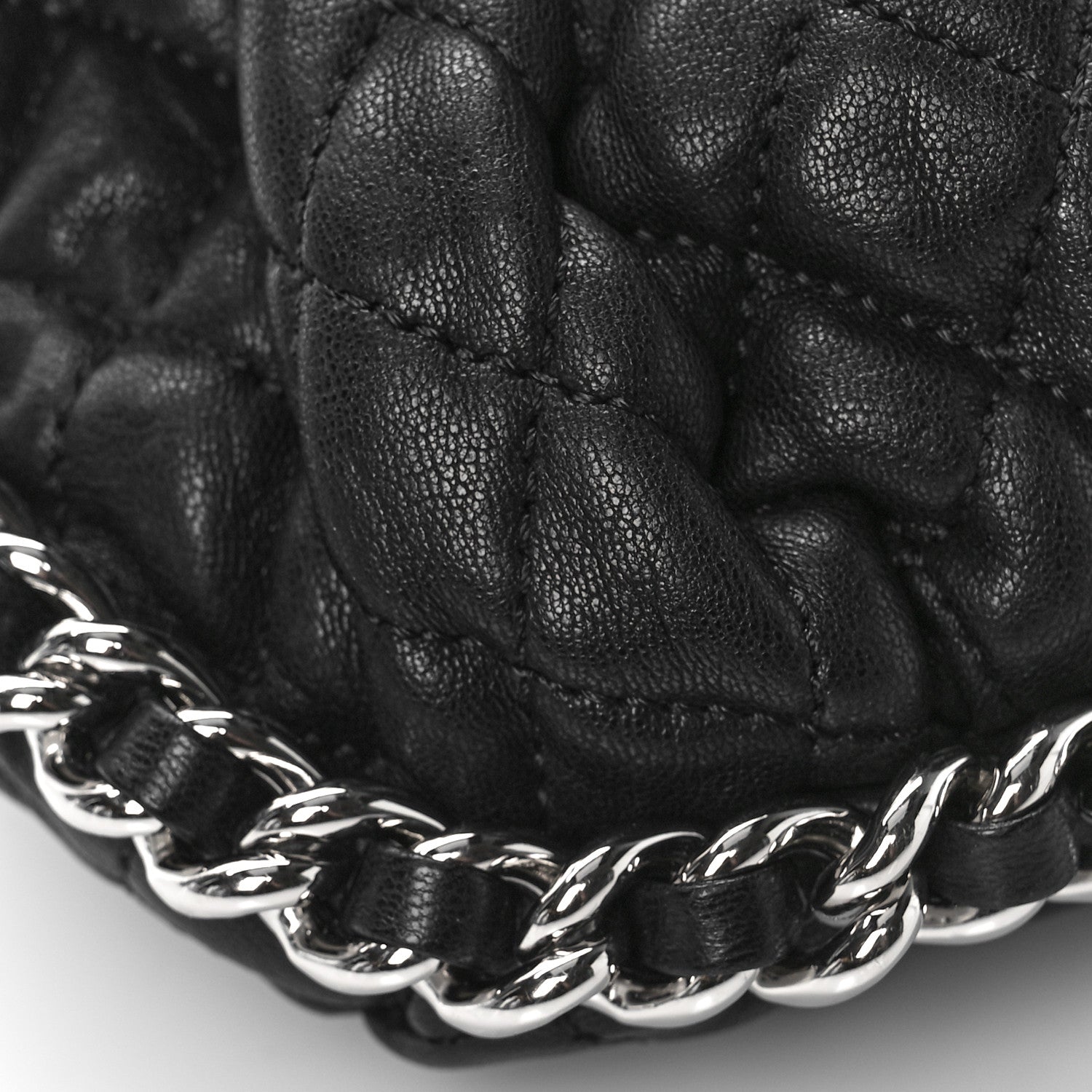 Chanel Washed Lambskin Quilted Mini Chain Around Flap Black 9 of 10