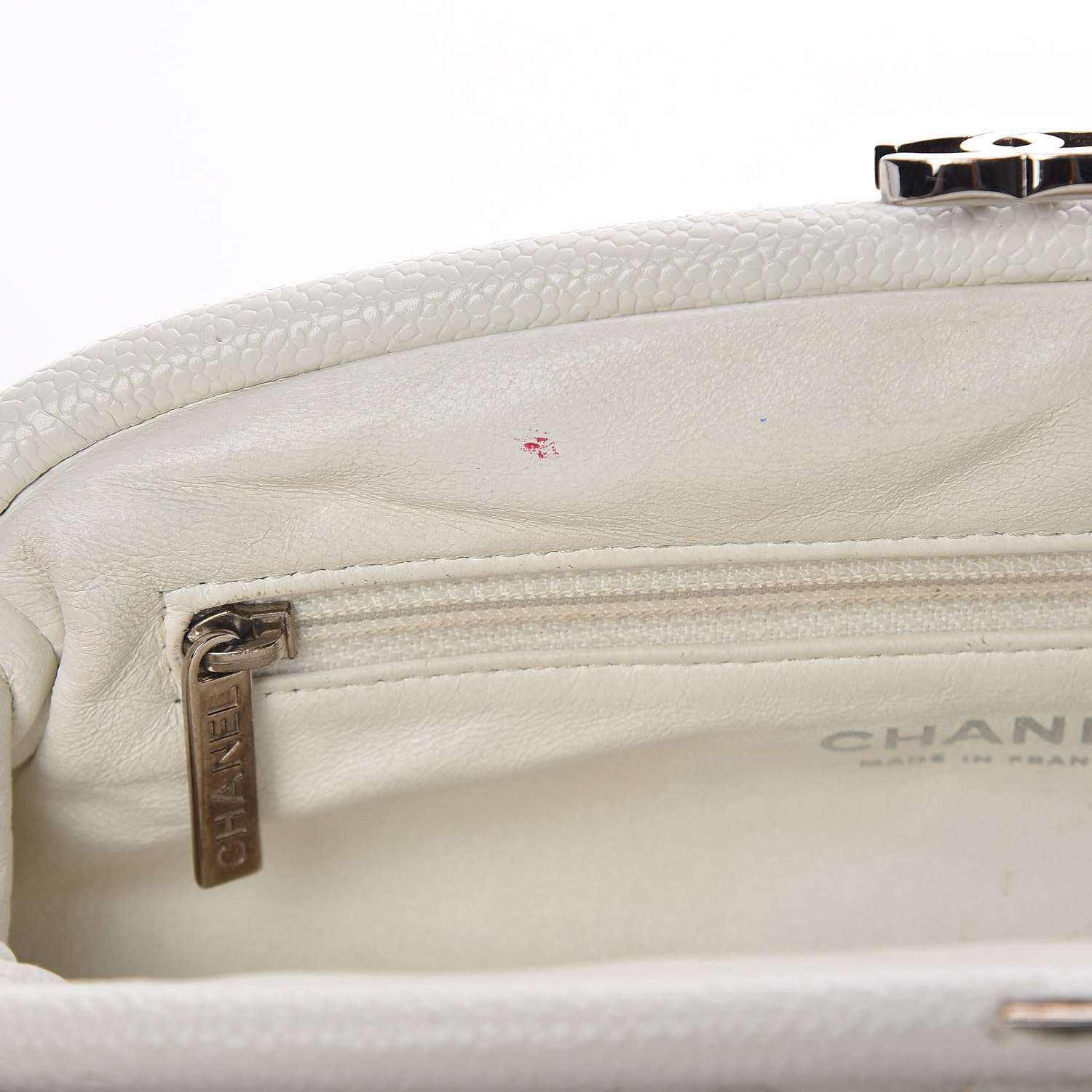 Chanel Caviar Quilted Timeless Clutch White 9 of 14