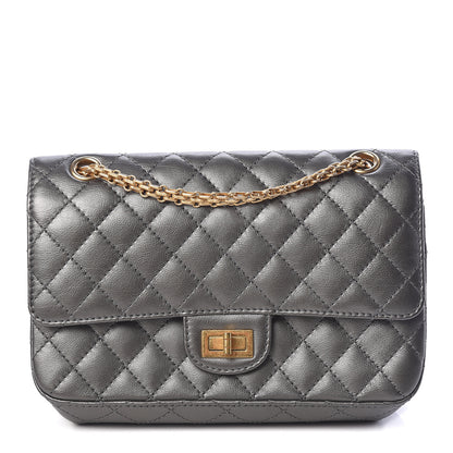 Chanel Metallic Calfskin Quilted 2.55 Reissue 225 Flap Charcoal 1 of 14
