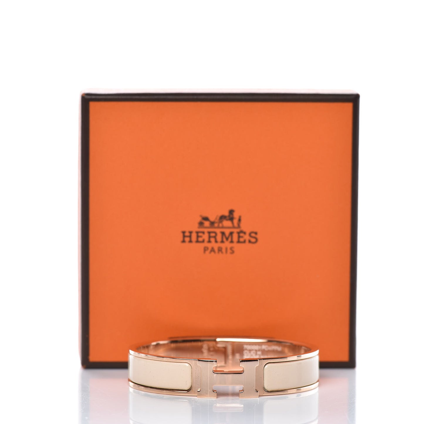 Enamel Narrow Clic Clac H Bracelet PM Beige Nacre