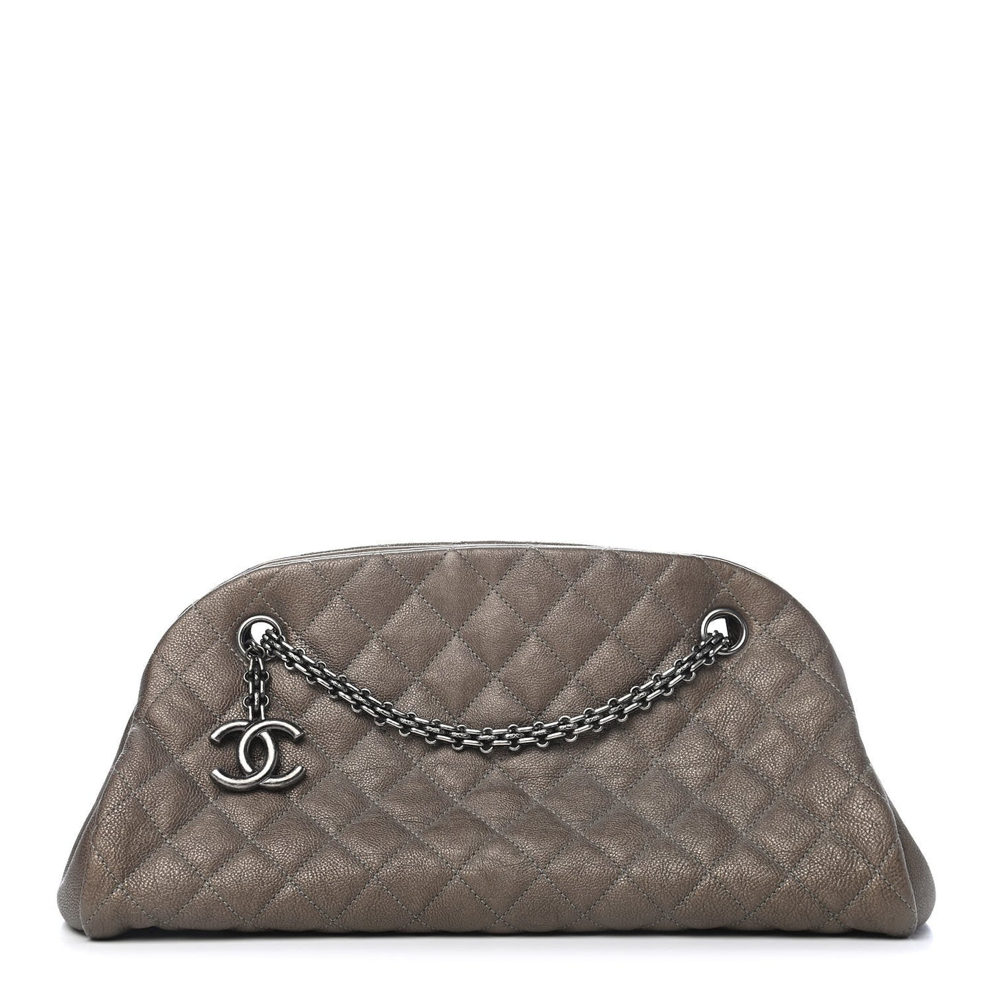 Metallic Caviar Quilted Medium Just Mademoiselle Beige
