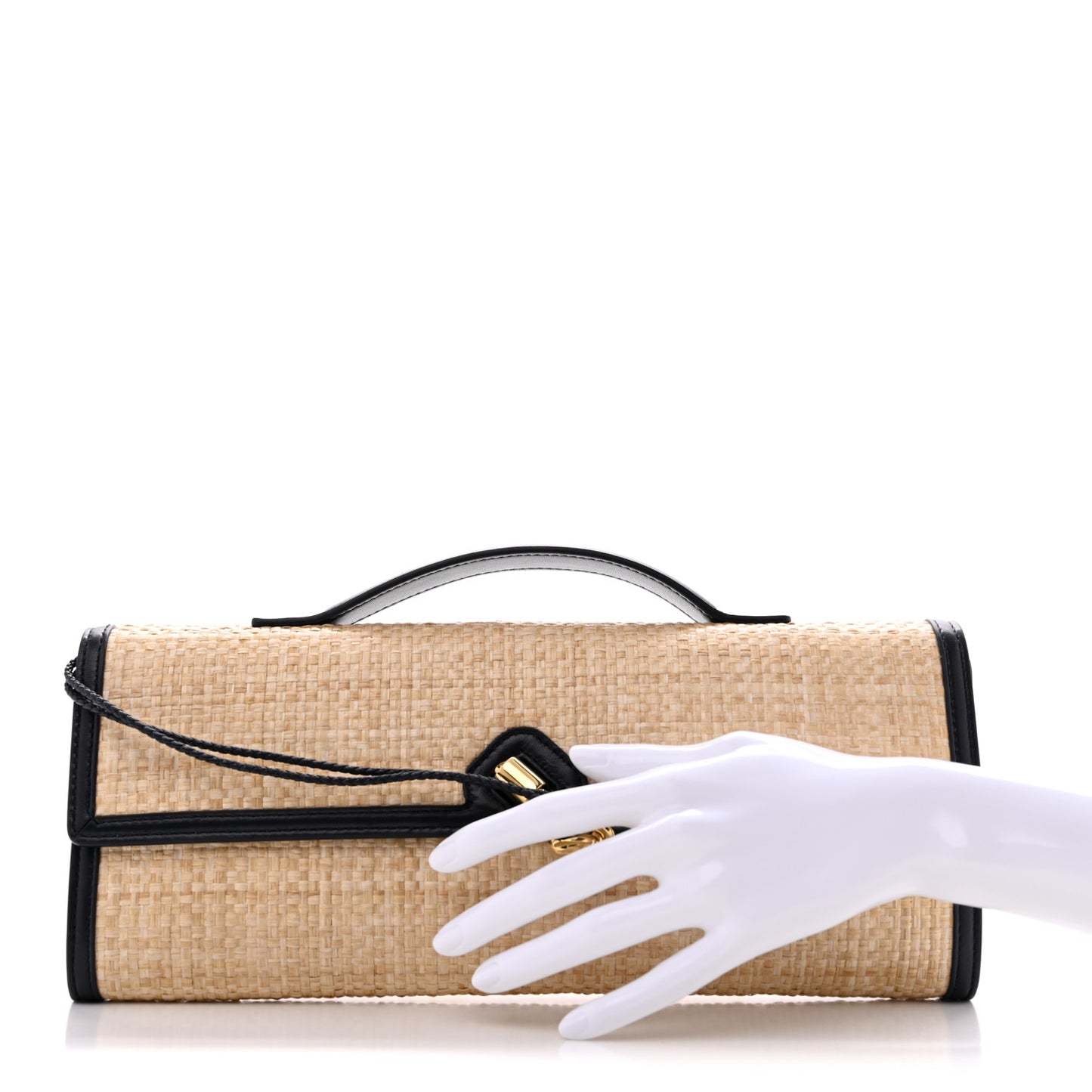 Suede Intrecciato Long Andiamo Top Handle Natural Midnight
