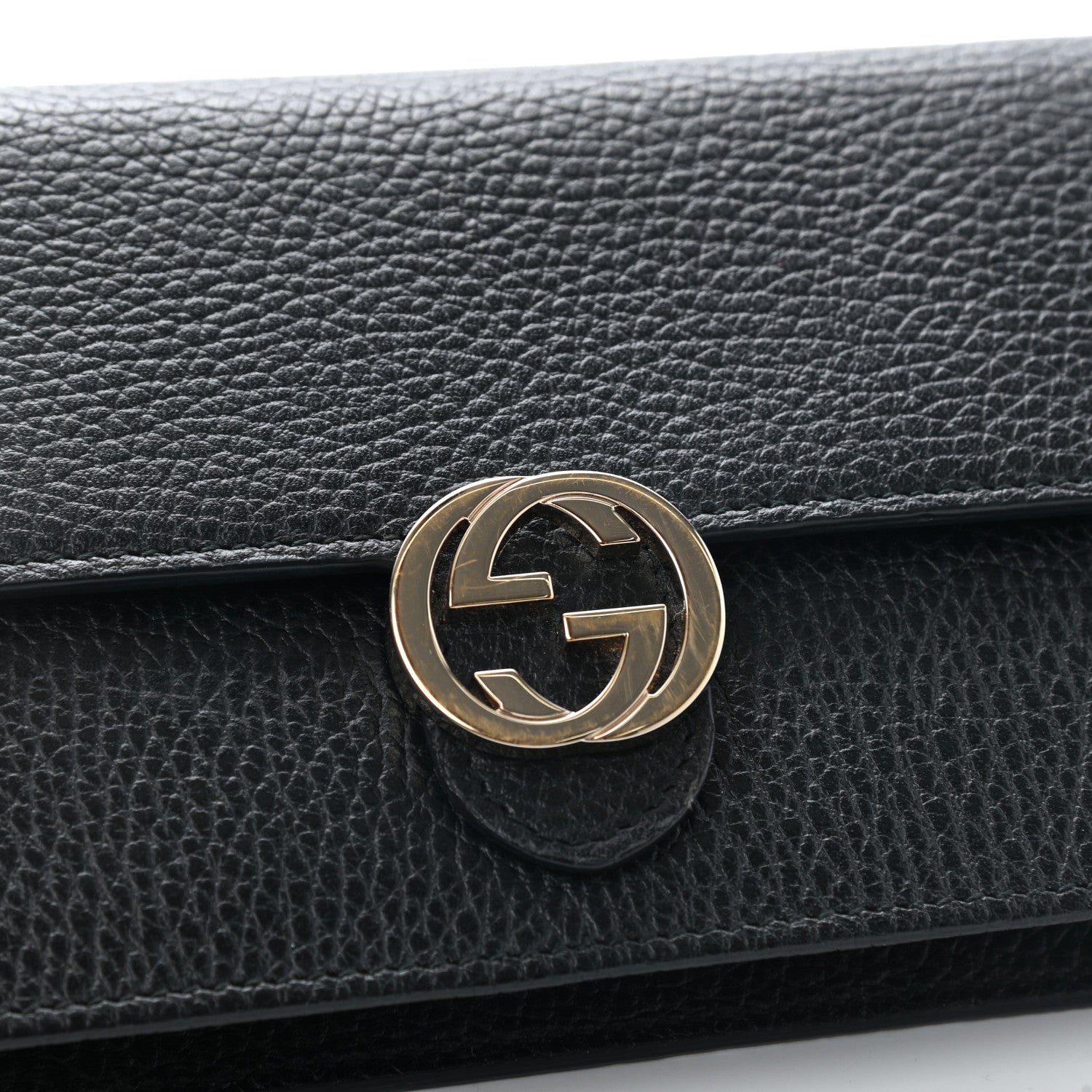 Gucci Dollar Calfskin Interlocking G Chain Wallet Black 8 of 8