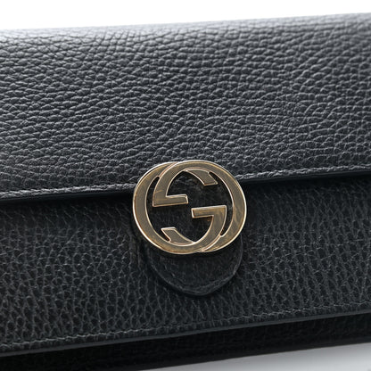 Gucci Dollar Calfskin Interlocking G Chain Wallet Black 8 of 8
