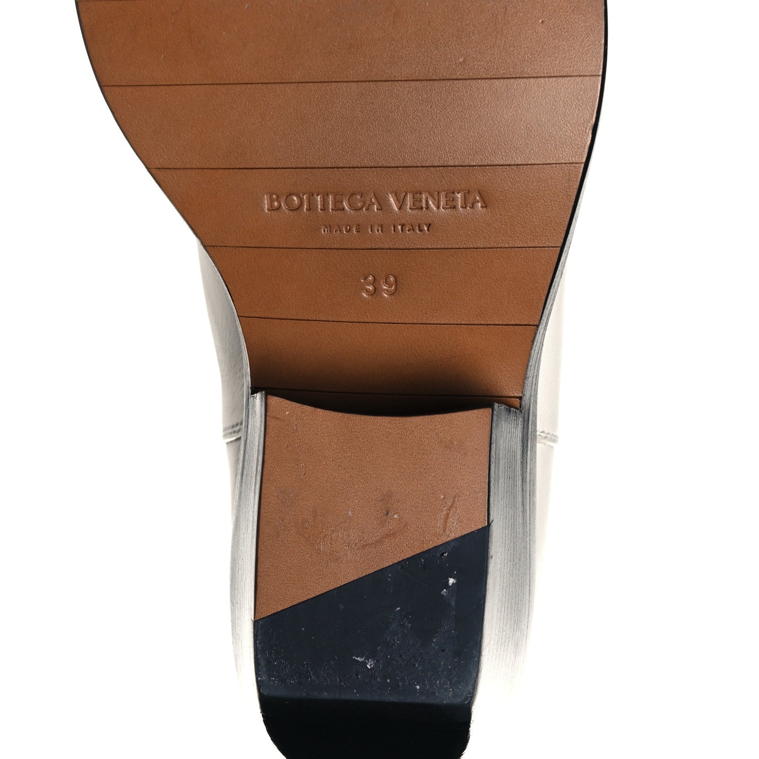 Bottega Veneta Calfskin Lean Mid-Calf Boots 39 Wax 6 of 7
