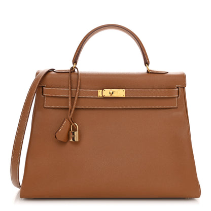 Hermes Courchevel Kelly Retourne 35 Gold 1 of 14