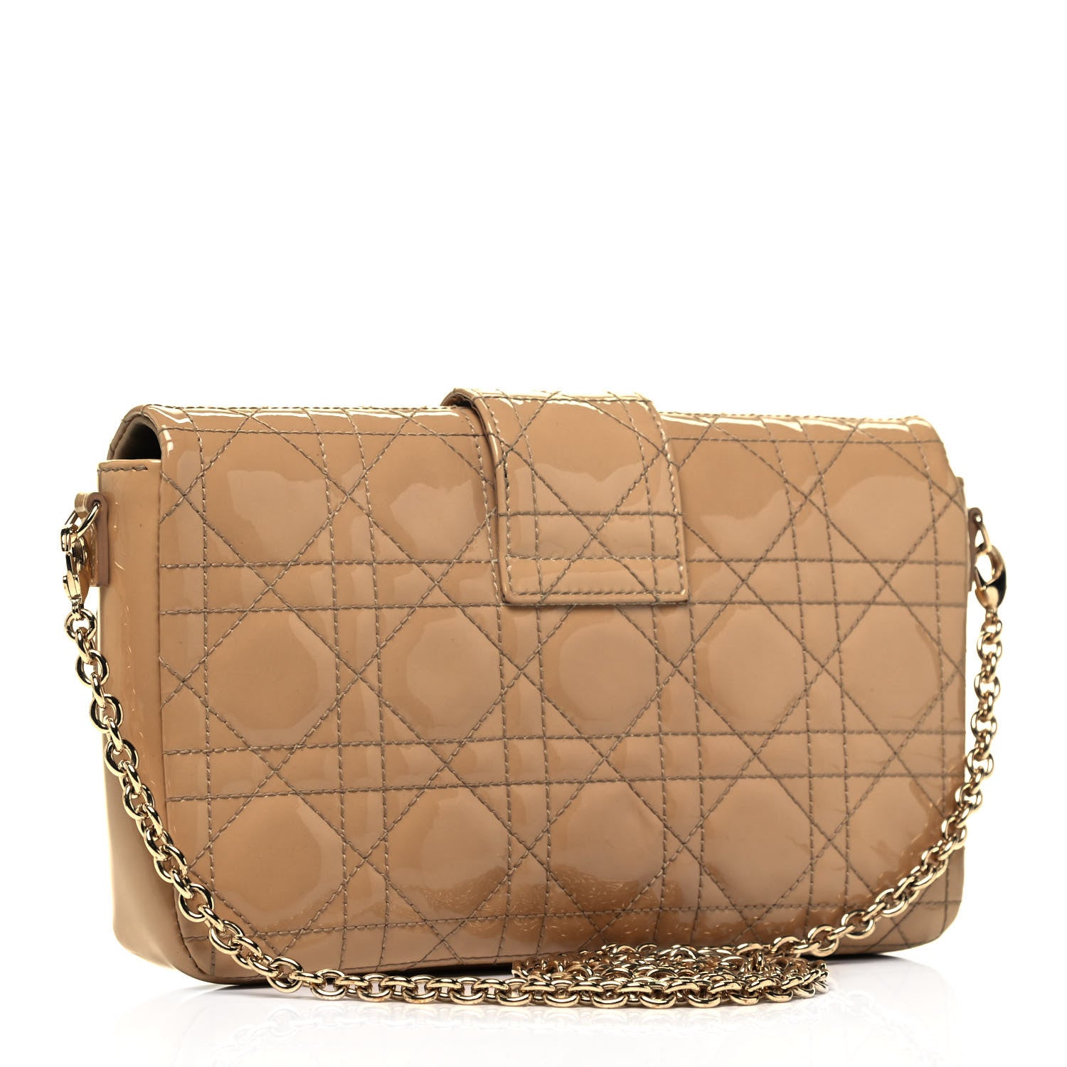 Christian Dior Patent Cannage New Lock Pouch Beige 3 of 9