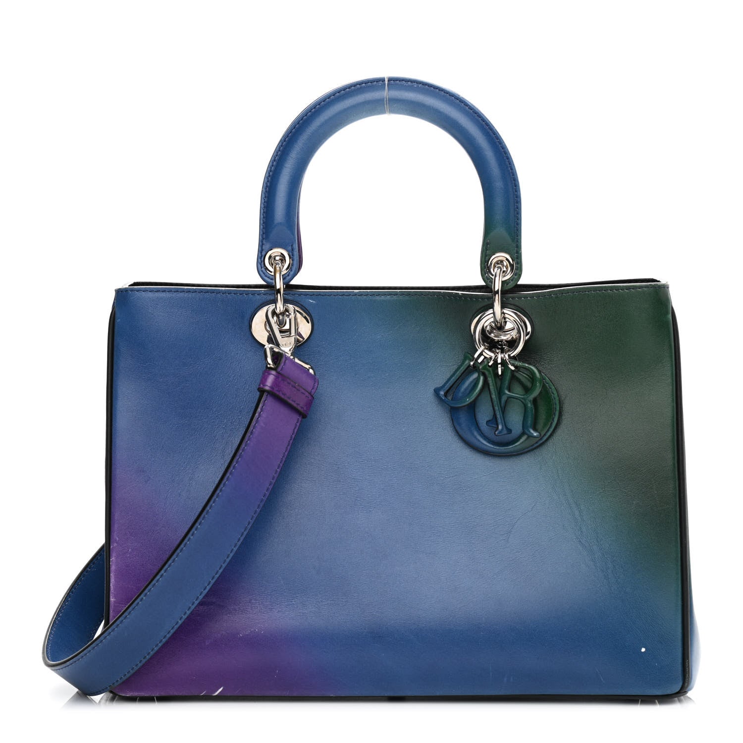 Christian Dior Box Calfskin Gradient Medium Diorissimo Blue Violet 3 of 18