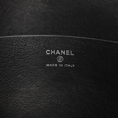 Chanel Lambskin Metallic Calfskin Cocomail Envelope Clutch Black Charcoal 6 of 7
