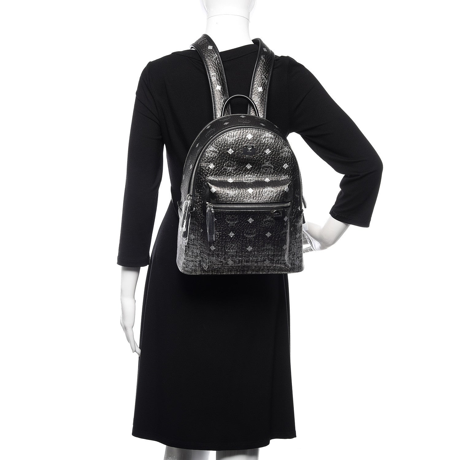 MCM Gradation Visetos Small Stark Backpack Silver 2 of 9