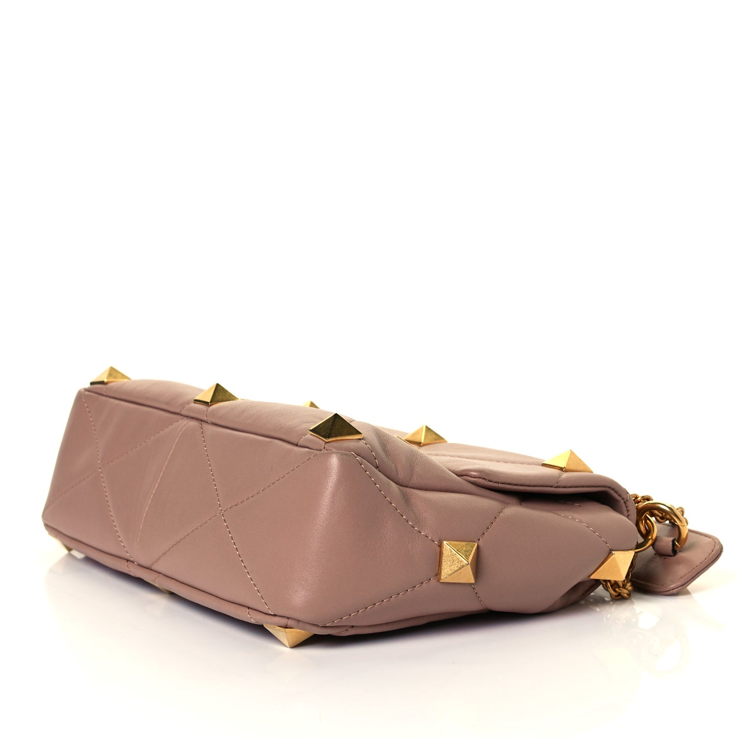 Nappa Large Roman Stud Shoulder Bag Rose Cannelle